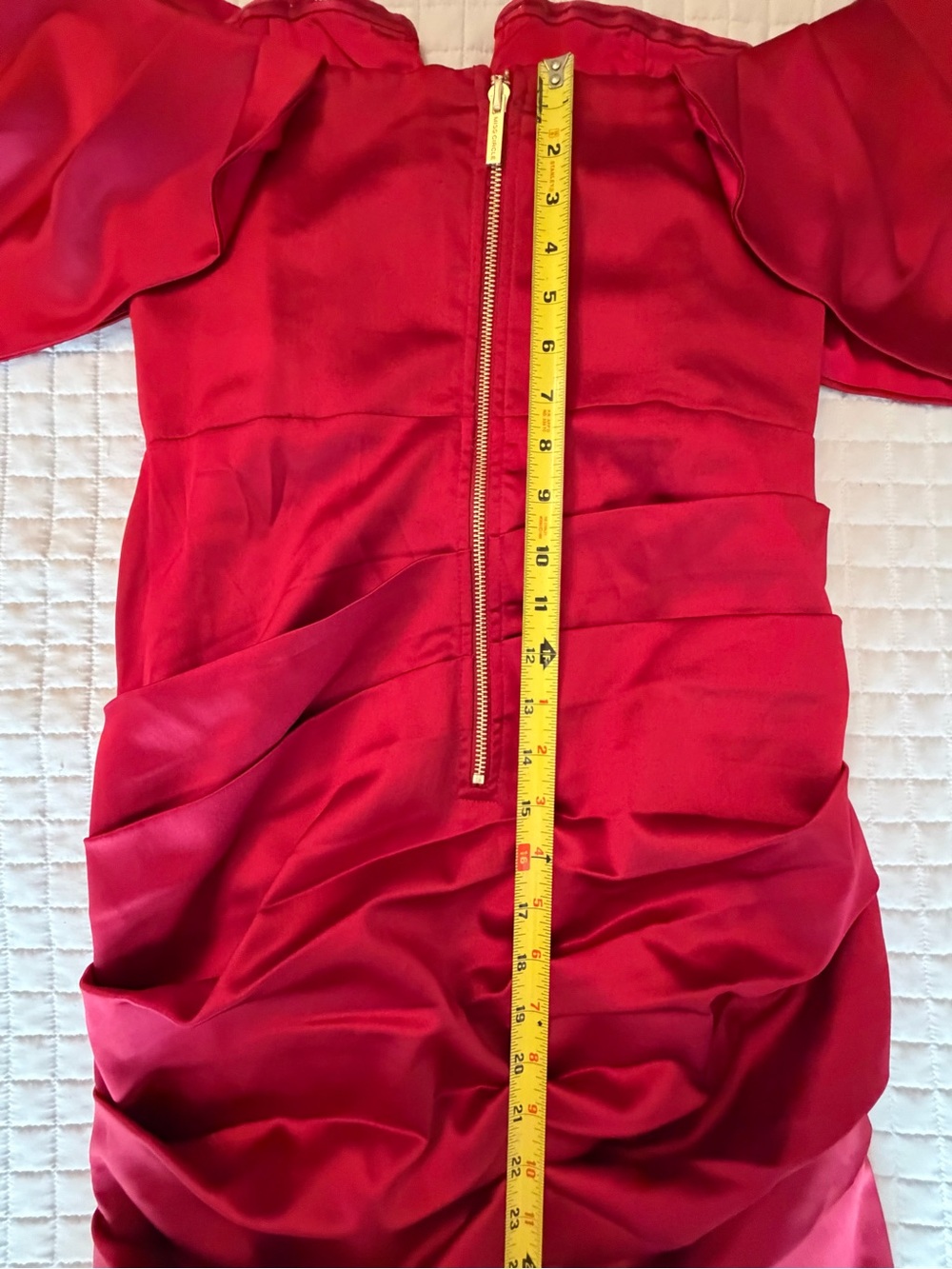 Miss Circle Burgundy/Wine Satin Off-the-Shoulder Ruched Mini Dress – Size XL - Picture 4 of 16